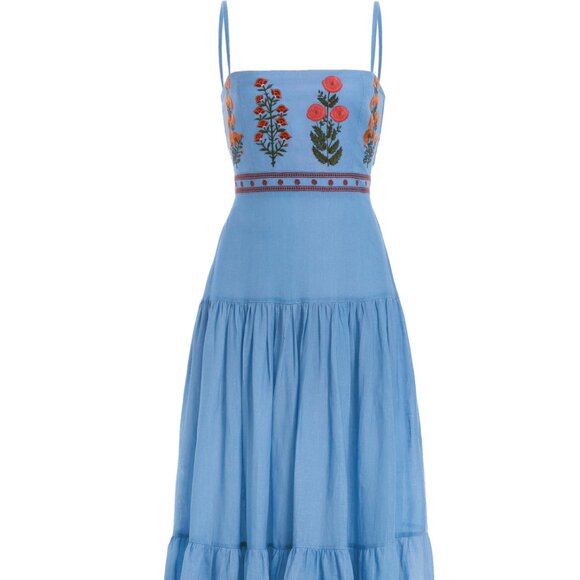 Agua by Agua Bendita Lima Dahlia Linen Maxi Dress - Picture 1 of 5